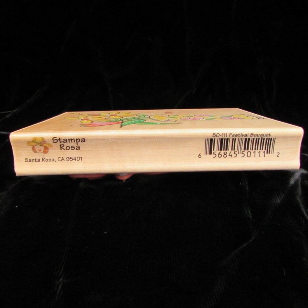 Stampa Rosa Bouquet Flowers In Vase Rubber Stamp - Picture 4 of 7